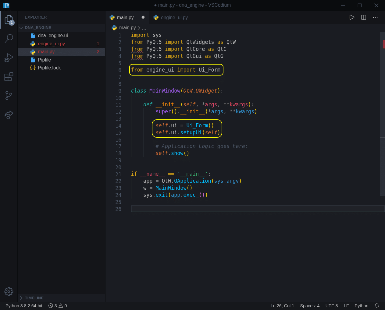 pyqt program structure